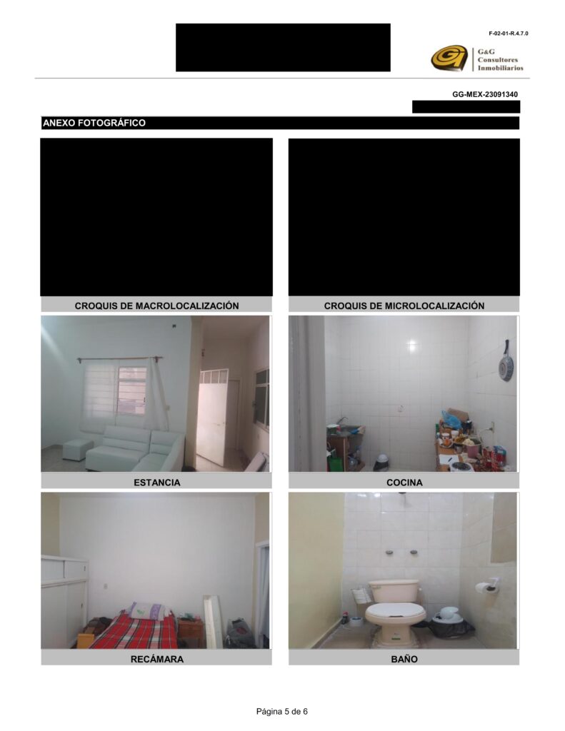 Pagina 4 Reporte Fotografico Formato Justipreciación de Rentas
